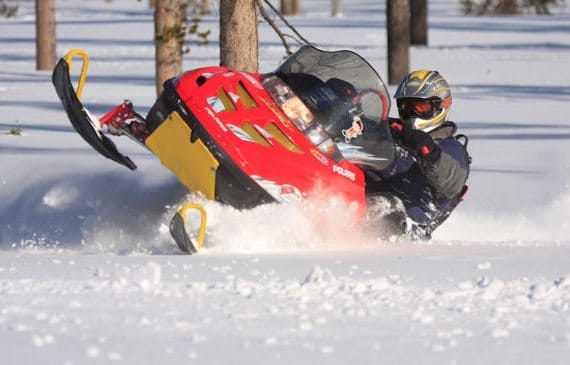 A man enjoying the Central Oregon Adventures Snowmobile Excursions