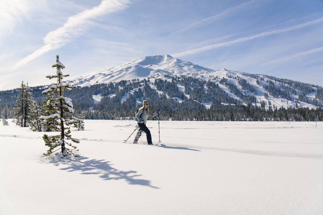 Snowshoeing at Todd Lake near Mt. Bachelor and Bend, Oregon Snowshoeing at Todd Lake near Mt. Bachelor and Bend, Oregon