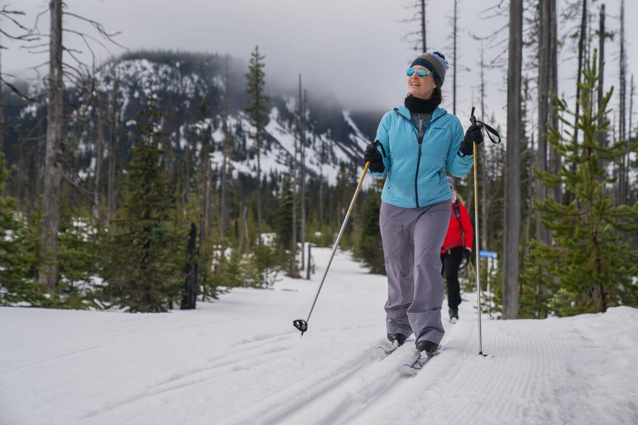 Cross-country skiing at a Sno-Park outside of Bend, Oregon Cross-country skiing at a Sno-Park outside of Bend, Oregon